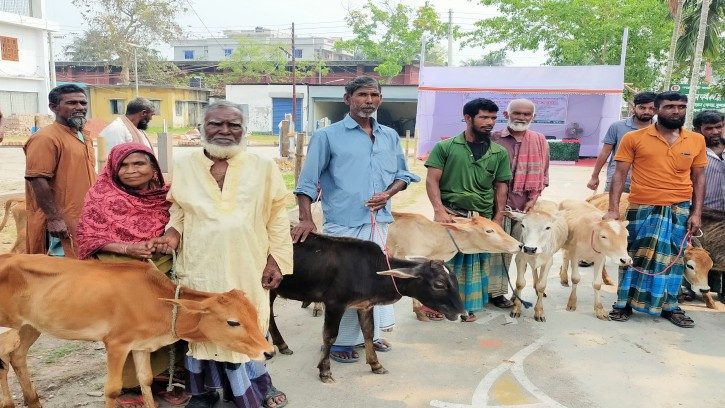 কুমারখালীতে ১৫ জেলে পেলেন বকনা বাছুর