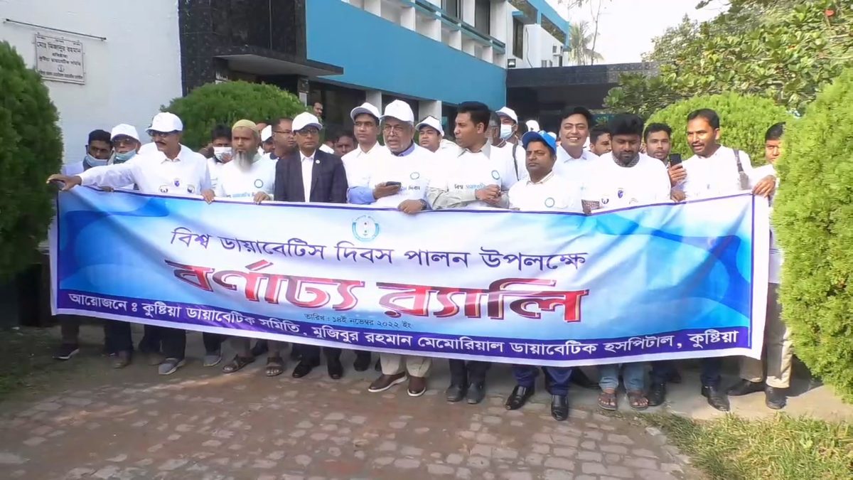 বিশ্ব ডায়াবেটিস দিবস উপলক্ষে কুষ্টিয়ায় বর্ণাঢ্য র‌্যালী ও আলোচনা সভা