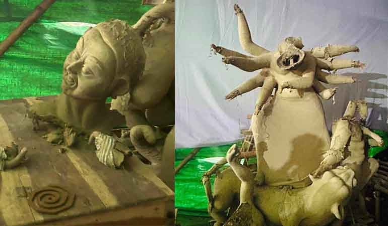 কিশোরগঞ্জে দুর্গা প্রতিমা ভাঙচুর