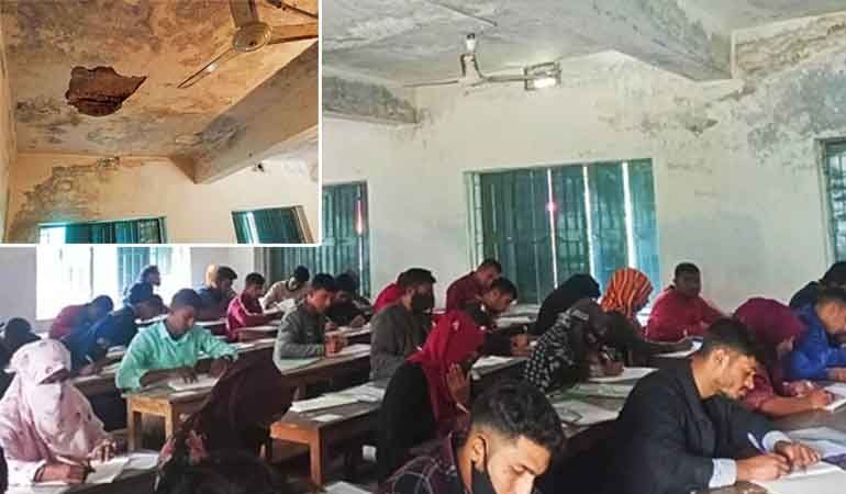 জামালপুরে ঝুঁকিপূর্ণ ভবনে চলছে পরীক্ষা আতঙ্কে শিক্ষক-শিক্ষার্থী