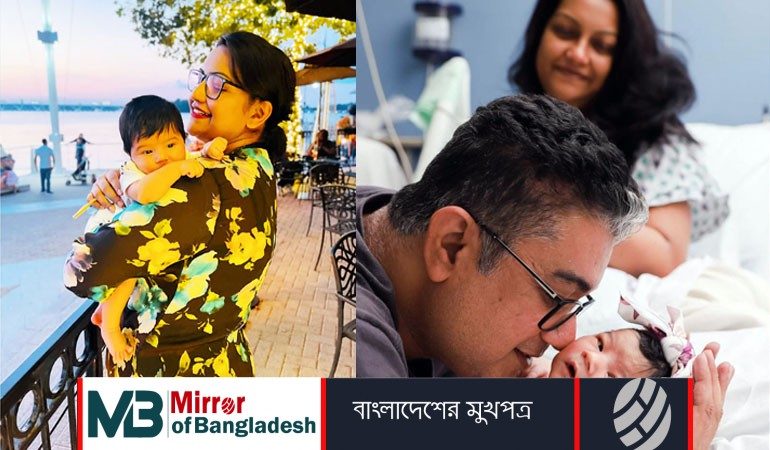 মেয়ের ছবি প্রকাশ্যে আনলেন নওশীন-হিল্লোল