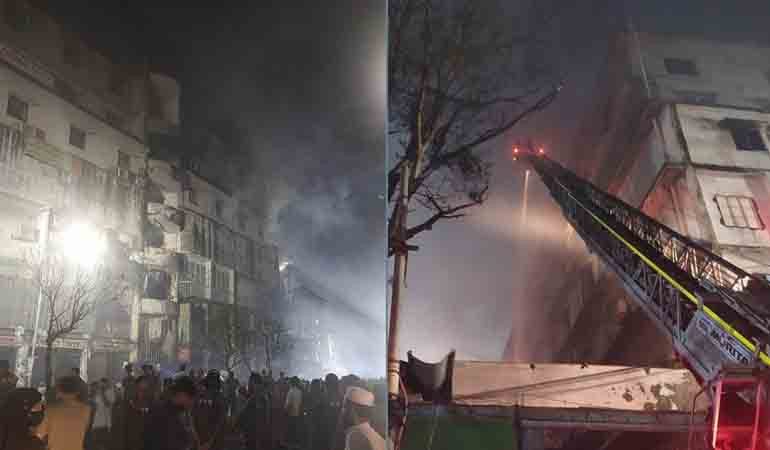 এনেক্সকো টাওয়ারের পাঁচ তলায় এখনো জ্বলছে আগুন