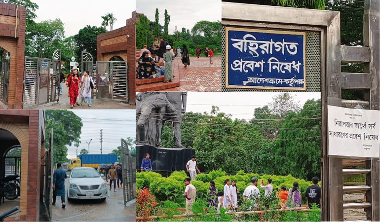 জাবিতে অবাধে বহিরাগতদের প্রবেশ, নিষেধাজ্ঞার বিজ্ঞপ্তি যেন শুধুই কাগজে-কলমেই