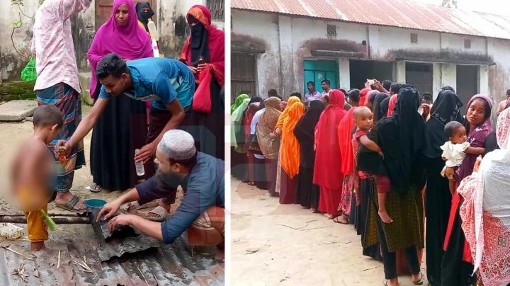 পানি ও তেলে শিশুর ‘ফুঁ’ নিতে শেরপুরে হাজার হাজার মানুষের ঢল