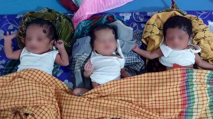 একসঙ্গে তিন সন্তান পেয়ে খুশি প্রবাসীর স্ত্রী