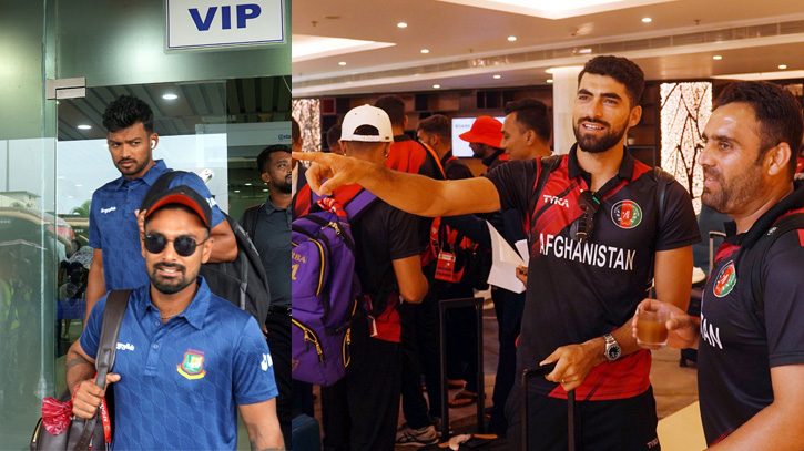 টাইগারদের সাথে সিলেটে পা রেখেছেন আফগানরাও