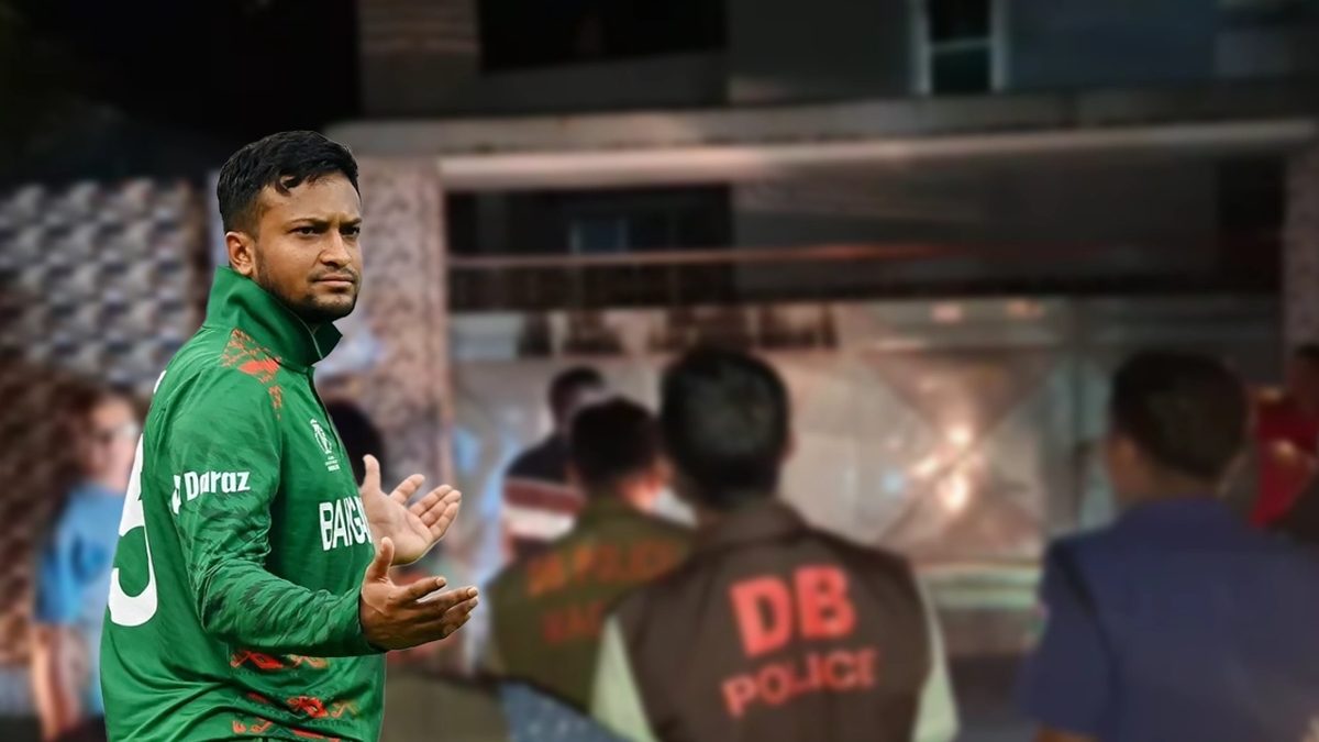 সাকিব আল হাসানের বাড়িতে পেট্রোল বোমা নিক্ষেপ