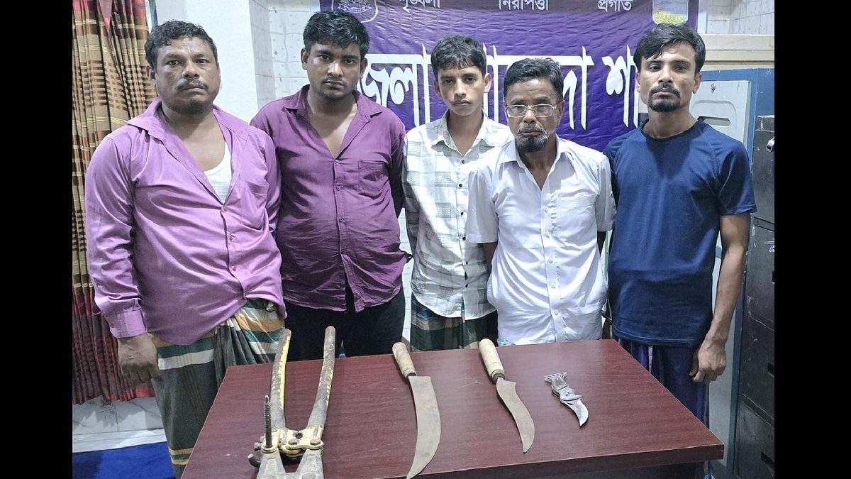 জামালপুরে আটক ব্রাহ্মণবাড়িয়ার ৫ ডাকাত