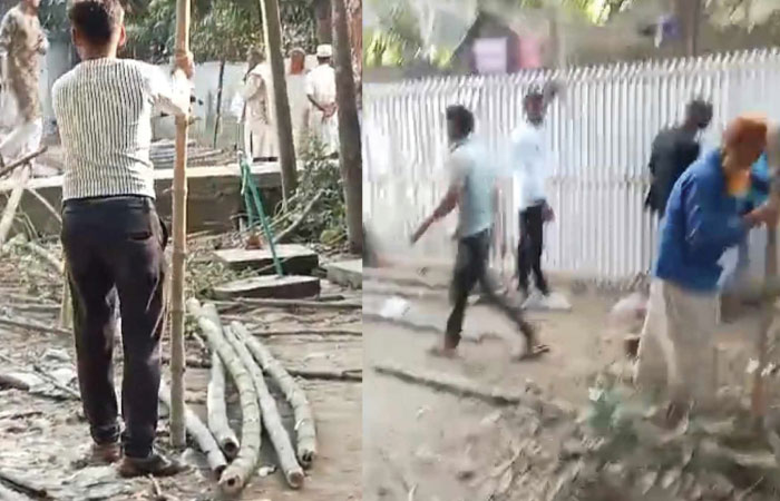 জমি নিয়ে বিরোধে ঘর-বাড়ি ভাংচুর ও মারধরের অভিযোগ