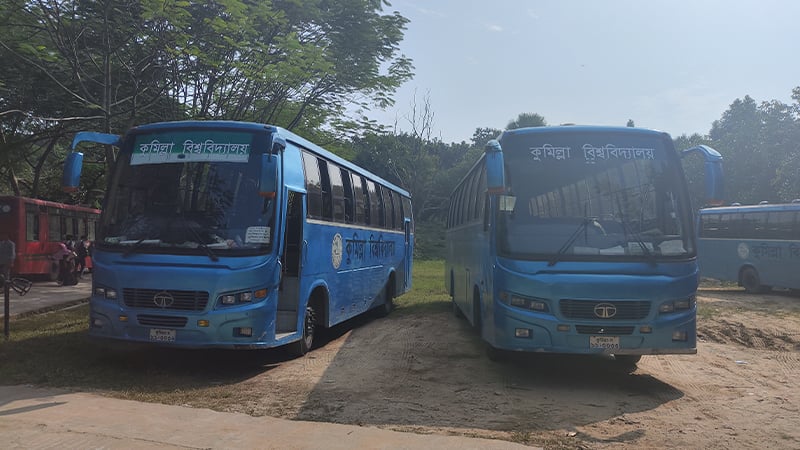 কুবিতে বন্ধ থাকা দুটি বাস যুক্ত হলো পরিবহন সেবায়