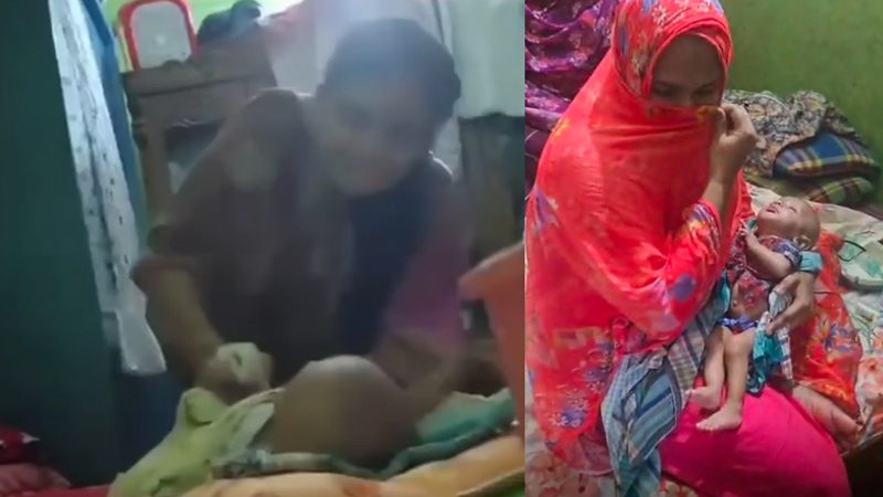 ৩ মাসের শিশুর পা মুচড়ে দেওয়া চাচি পলাতক, আটক ৩