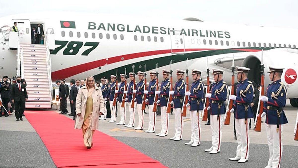 জাপানে প্রধানমন্ত্রীকে লাল গালিচা সংবর্ধনা