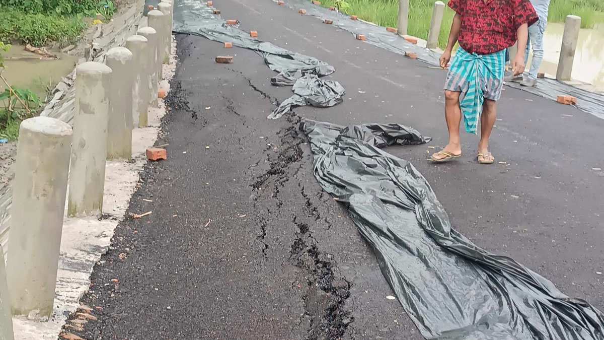 সেতু উদ্বোধনের আগেই সংযোগ সড়কে ধস