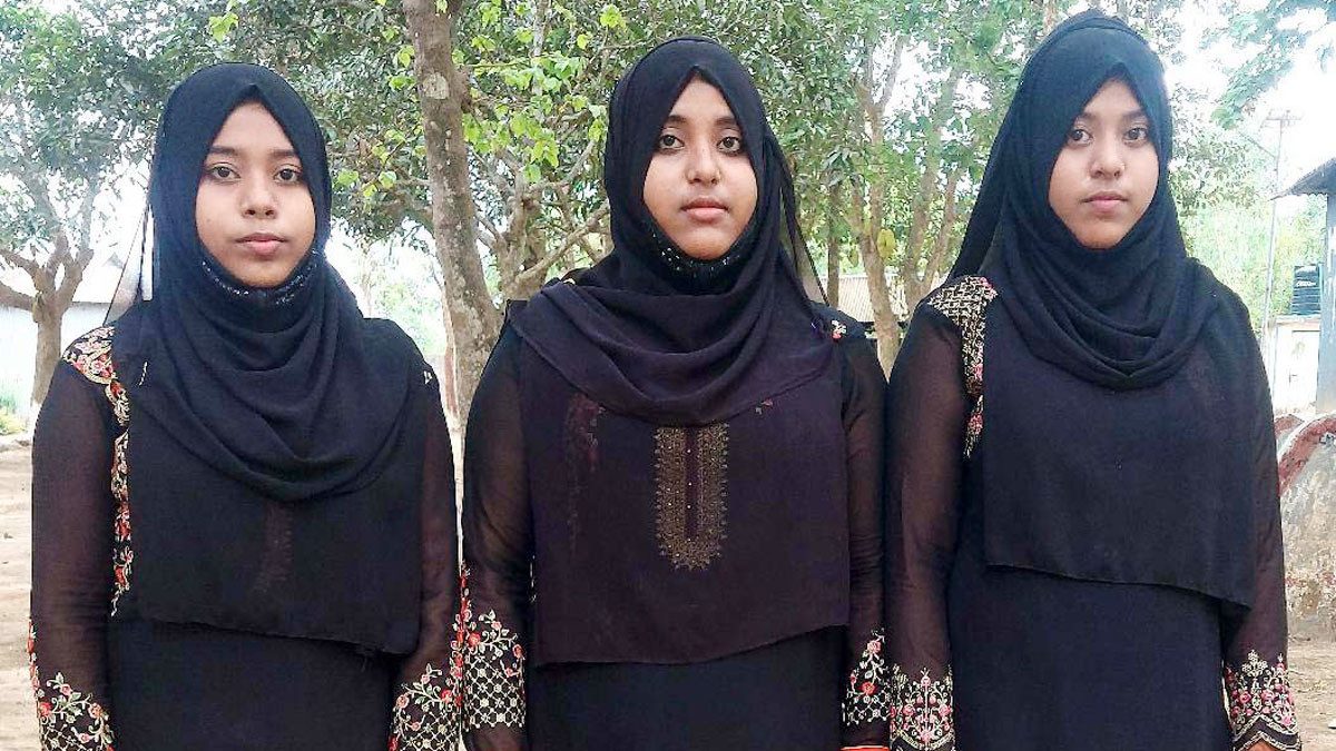 একস‌ঙ্গে এসএসসি পরীক্ষা দিলেন ৩ বোন