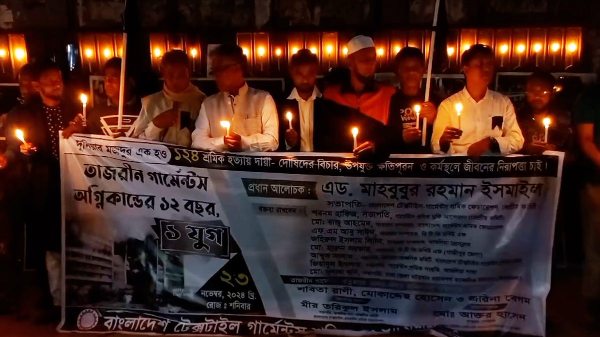 তাজরীন ট্রাজেডির একযুগ,মোমবাতি জ্বালিয়ে নিহত শ্রমিকদের প্রতি শ্রদ্ধা