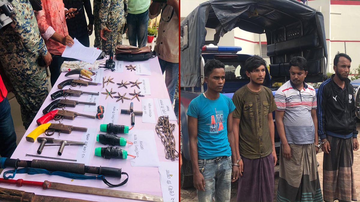 উখিয়ায় রোহিঙ্গা ক্যাম্পে অভিযান: অস্ত্র ও গোলাবারুদসহ ৪ আরসা সদস্য গ্রেফতার