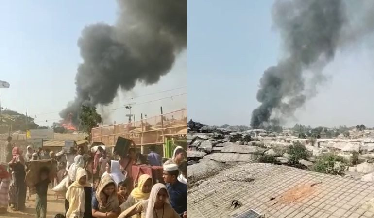 উখিয়ায় রোহিঙ্গা ক্যাম্পে আগুন