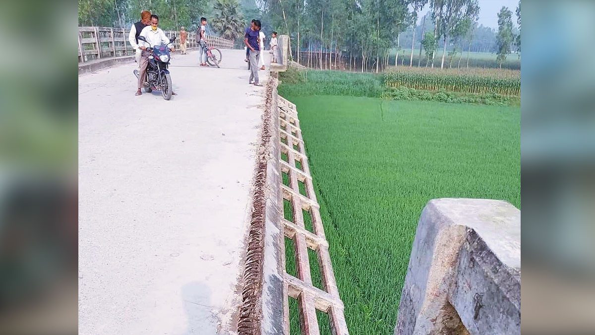 হঠাৎ করেই ভেঙে পড়ল সেতুর রেলিং,দুর্ঘটনার আশঙ্কা