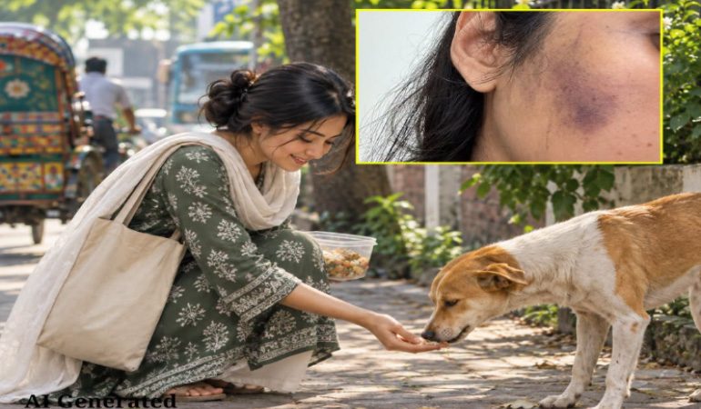 বনশ্রীতে কুকুরকে খাওয়াতে গিয়ে হামলা, মারধরের শিকার তরুণী