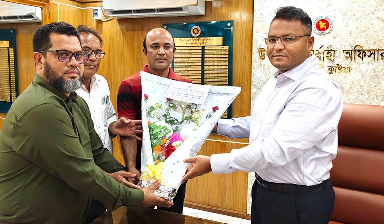 কুমারখালীতে বিপিএইচসিডিএ'র নেতৃবৃন্দের সঙ্গে নতুন ইউএনওর সাক্ষাৎ